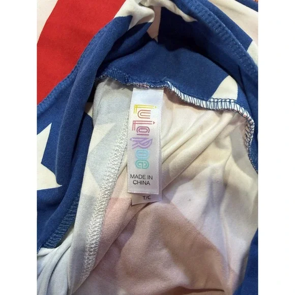 LuLaRoe Leggings Women TC Red White Blue NWT Stars Stripes Americana - Picture 2 of 3